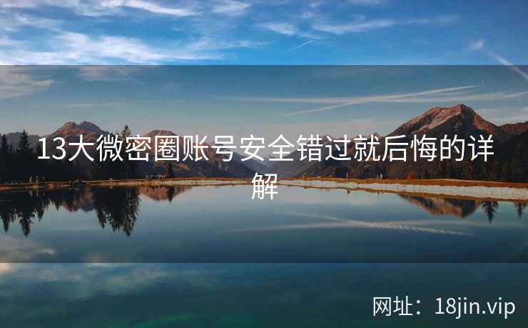 13大微密圈账号安全错过就后悔的详解  第2张