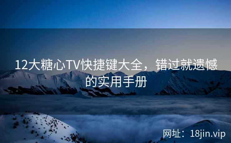 12大糖心TV快捷键大全，错过就遗憾的实用手册