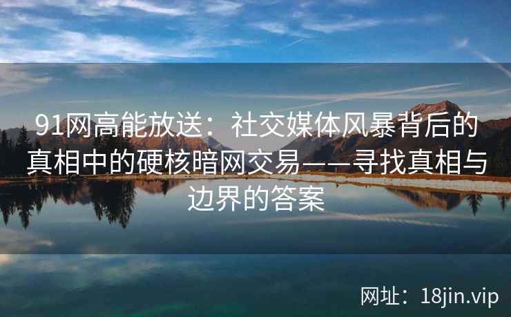 91网高能放送：社交媒体风暴背后的真相中的硬核暗网交易——寻找真相与边界的答案