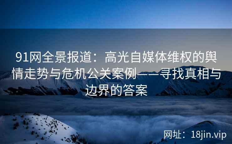 91网全景报道：高光自媒体维权的舆情走势与危机公关案例——寻找真相与边界的答案
