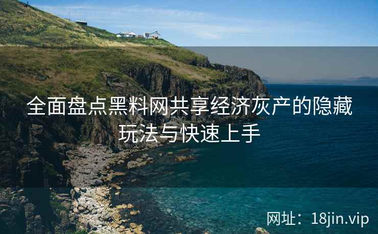 全面盘点黑料网共享经济灰产的隐藏玩法与快速上手