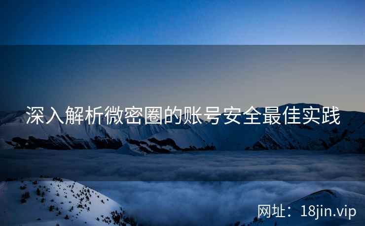 深入解析微密圈的账号安全最佳实践