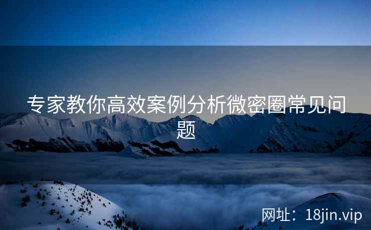 专家教你高效案例分析微密圈常见问题