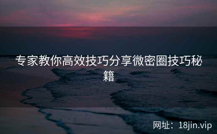 专家教你高效技巧分享微密圈技巧秘籍