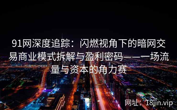 91网深度追踪：闪燃视角下的暗网交易商业模式拆解与盈利密码——一场流量与资本的角力赛