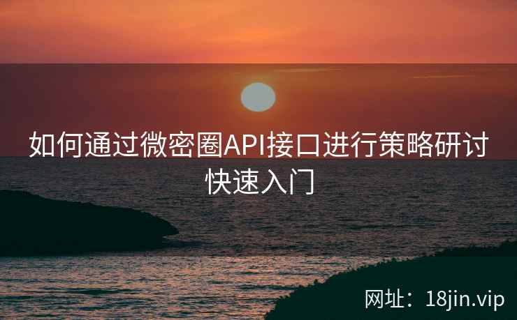 如何通过微密圈API接口进行策略研讨快速入门