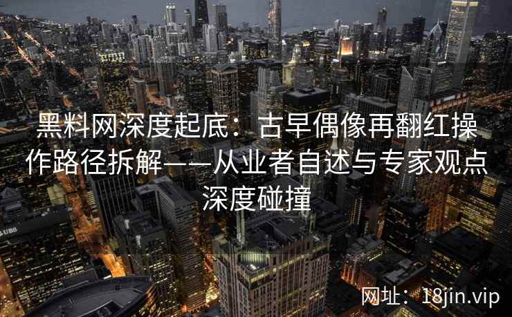 黑料网深度起底：古早偶像再翻红操作路径拆解——从业者自述与专家观点深度碰撞